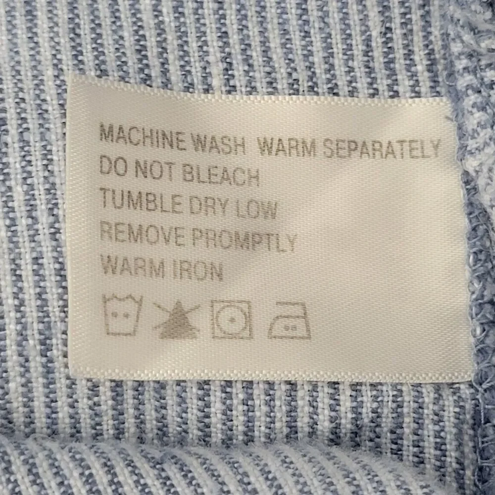 ORVIS 100% Linen Pants S Blue and White Striped Drawstring - Picture 4 of 9